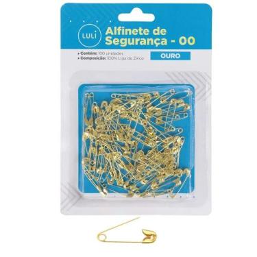 Imagem de Alfinete de Segurança Tam 00 Cor Ouro - Pacote com 100 Unidades - no-b