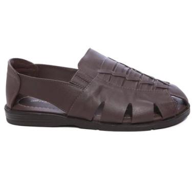Imagem de Sandalia masculina italianinho couro legitimo fechada 10340703, 41, CA