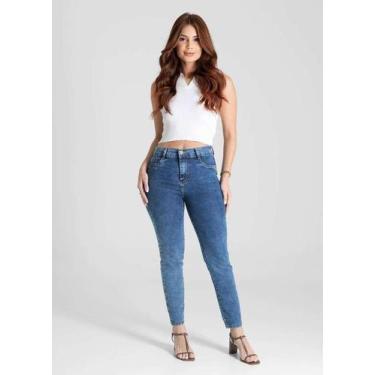 Imagem de Calça Feminina Jeans Cigarrete Sawary Premium Original Cintura Alta Mo