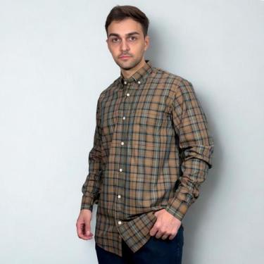 Imagem de Camisa Txc Xadrez Masculina Bordada Alto Relevo Country Top, Marrom, G