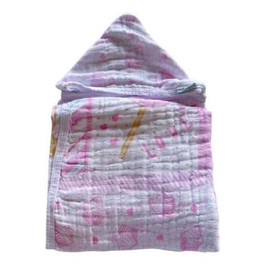 Imagem de Toalha De Banho Bebe Soft 100% Algodão Recém Nascido Com Capuz - Minas
