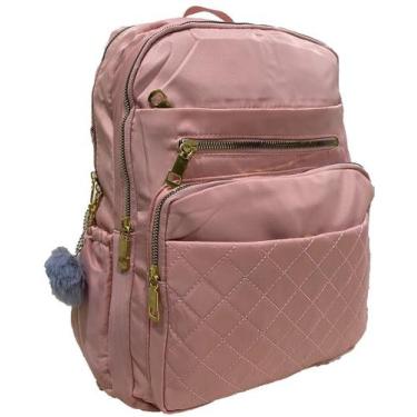 Imagem de Mochila Casual Feminina Grande Bolsa Escolar Dia a Dia - Fany, Rosa