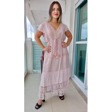 Imagem de Vestido Longo Indiano Lurex Luxo Boho Chic c/ Forro-c104 - Aleci Fashi
