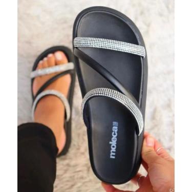 Imagem de Tamanco rasteira moleca strass  5469.121, 35
