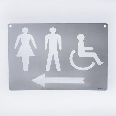 Imagem de Placa de Inox - Masc-Fem e Especial Banheiro Condomínio Loja - Maxx Di