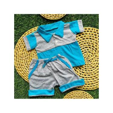 Imagem de Conjunto Camisa Polo + Bermuda Bebe Menino Recém Nascido Ou Bebe Rebor