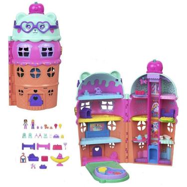 Imagem de Playset Polly Pocket Micro Conjunto Casa de Sorvete com 23 Acessórios e Elevador Mattel