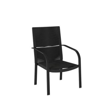 Imagem de Cadeira Aluminio/Corda Parati Preto - Aluminium Decor