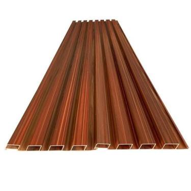 Imagem de Painel Ripado em Placa 100x0,15cm (10,5m²) PVC + 20 Cantoneiras Marrom