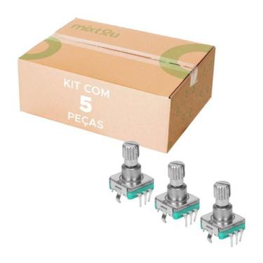 Imagem de 5x Potenciômetro Infinito Volume Encoder Automotivo Eixo13mm - CHIPSCE