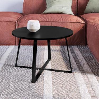 Imagem de Mesa de Centro Redonda Industrial Complementos Preto - Artesano Móveis