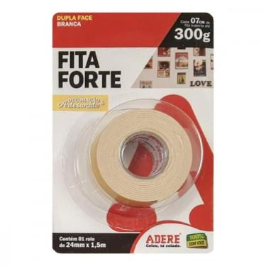 Imagem de Fita Dupla Face Adere Forte Espuma Branca Decoracao E Artesanato 24Mm 