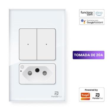 Imagem de Interruptor Tomada Inteligente 20A 1, 2 e 3 Botões Padrão 4x2 Wifi Sma
