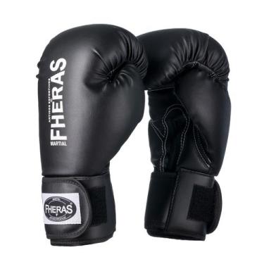 Imagem de Luva de Boxe Muay Thai Fheras Standard, Preto, 16oz