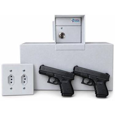 Imagem de Cofre Tomada Lozano Embutir Parede Discreto  P/Armamento  Fundo Falso 