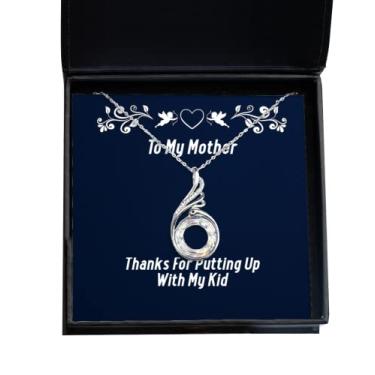 Imagem de SpreadPassion Inspire Mother Rising Phoenix Colar, Thanks for Putting Up With My Kid, presentes para mãe, presente da filha, para mãe