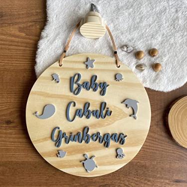 Imagem de Flâmula - Nome + Animais Fundo do Mar - Porta Maternidade