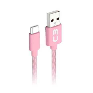 Imagem de Cabo USB-USB C C3PLUS CB-C11PK 1M Rosa - Compatível com Android USB-C Corrente 2A