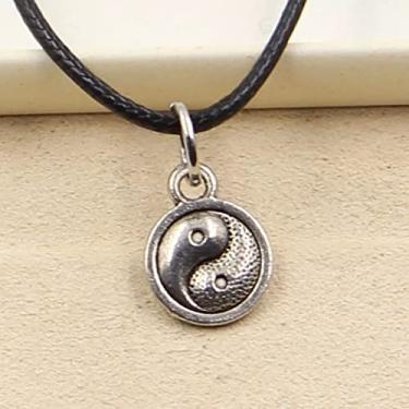 Imagem de EDCRFV Oito Diagramas Tai Chi Yin Yang Colar Pingente Melhores Amigos Couro Presente de Amizade