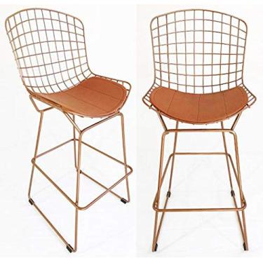 Imagem de Kit 2 Banquetas BERTOIA Cobre - Poltronas do Sul