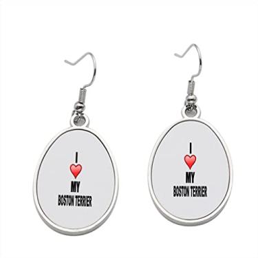 Imagem de Brinco I Love Breed Boston Terrier – Brincos com pingente para meninas – Presente de festa de aniversário dos namorados