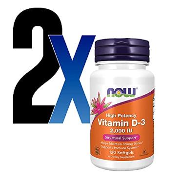 Imagem de Vitamina D3 2000 IU Alta Potência Now Foods 120Softgls 2Un