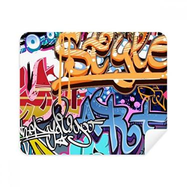Imagem de Pano de limpeza de rua colorido com estampa de grafite 2 peças de tecido de camurça