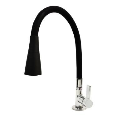 Imagem de Torneira Cozinha Gourmet Veneza Preta C-70 1/4 Volta Mesa