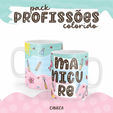 Imagem de Caneca Cerâmica Color Profissão Manicure