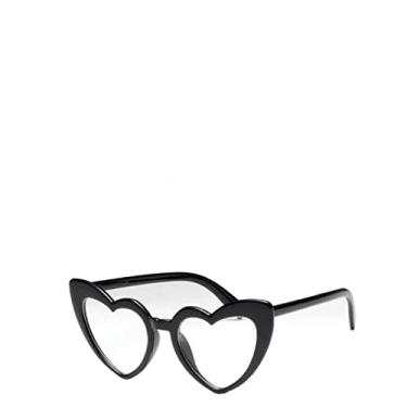 Imagem de Óculos de sol de coração feminino designer óculos de sol bonito sexy retrô olho de gato vintage óculos de sol rosa feminino proteção uv400, c preto transparente, china