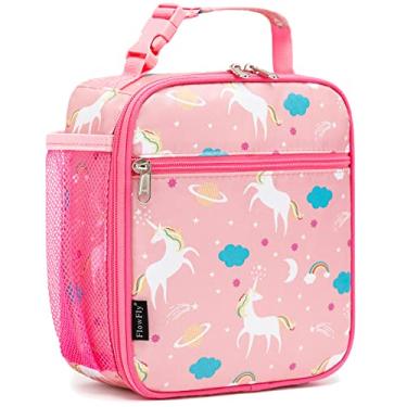 Imagem de FlowFly Lancheira térmica infantil, bolsa térmica para meninas, mini cooler para volta às aulas para meninas e meninos, unicórnio