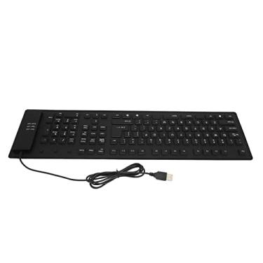 Imagem de Teclado com fio USB 109 teclas design silencioso material de silicone 109 teclas teclado dobrável de silicone de mesa