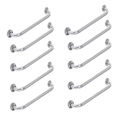 Imagem de Barra alça de Apoio Inox 50cm Kit 10 Und Banheiro Corrimao Suporte Ajuda Idoso Gestante Deficiente