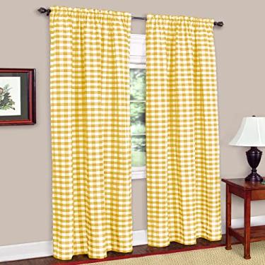 Imagem de Achim Home Furnishings Painel xadrez Buffalo – 106 x 213 cm – Amarelo