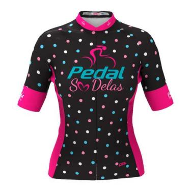 Imagem de Camisa Ciclista Tour Pedal Só Delas Feminina Preto-Poá - Csa Sport