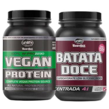 Imagem de Whey Protein Proteína Vegana 900G E Batata Doce Em Pó Vegana 1Kg - Uni