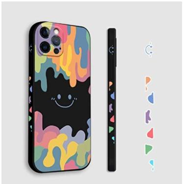 Imagem de Capa de telefone de pintura colorida derretida para iPhone 11 12 13 Pro Max X XS XR 7 8 Plus SE 2020 Capa traseira macia transparente à prova de choque, b, para iPhone12 Pro Max