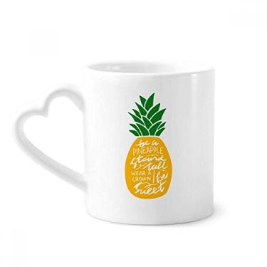 Imagem de Abacaxi Stand Tall Be Sweet Yellow Quote Caneca de café cerâmica copo de coração de vidro