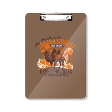 Imagem de Sunshine Paradise Desert Holiday Camelo Animal Prancheta Pasta Bloco de Escrita Placa A4