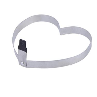 Imagem de Funnytoday365 Molde de cozinha em forma de coração de amor para ovo frito panqueca molde de aço inoxidável ferramentas para ovo