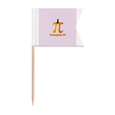 Imagem de Calculation Mathematical Pi Pumpkin Toothpick Flags Marcação de rotulagem para bolo de festa comida prato de queijo