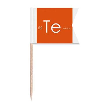 Imagem de Tabela de menstruação de elementos químicos, seimetálicos, Tellurium Te, bandeiras de palito, marcação de rotulagem para bolo de festa, placa de queijo