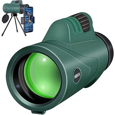 Imagem de Telescópio Monocular, Telescópio Monocular de Mão 12 × 42 HD Portátil BAK4 Prisma FMC Lente Monocular Telescópio Com Suporte para Smartphone Tripé Adequado para Observação de Pássaros Concer