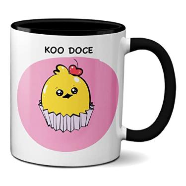 Imagem de Caneca Engraçada Rede Social Koo Doce Xícara Divertida (Preta)