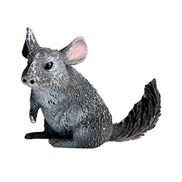 Imagem de Amagogo Figuras de Animais Selvagens de Alta Simulação Miniatura Modelo para Enchimento de Páscoa Coleções de Decoração de Casa Cupcake Toppers de Gulos, Chinchila