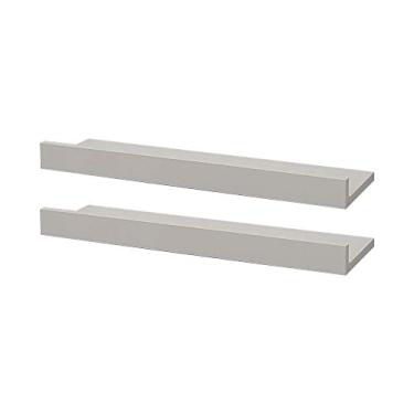 Imagem de Kit 2 Prateleiras Porta Quadros 80 x 10cm Branca Suporte Invisível