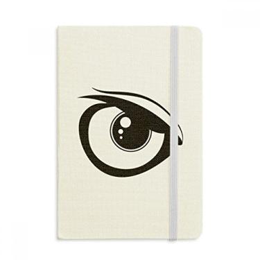Imagem de Caderno de decoração de olhos em vetor, padrão preto, capa dura em tecido, diário clássico