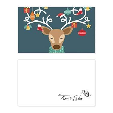 Imagem de Presente de alce de Natal, estampa de sino para muletas, cartão de agradecimento, papel de aniversário, agradecimento, casamento, agradecimento