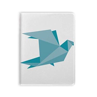 Imagem de Diário de capa macia com estampa de pombo abstrata de origami verde