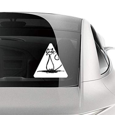 Imagem de DIYthinker Adesivo de cauda encaracolada gato sorridente sentar linha carro motocicleta bicicleta bagagem decalque